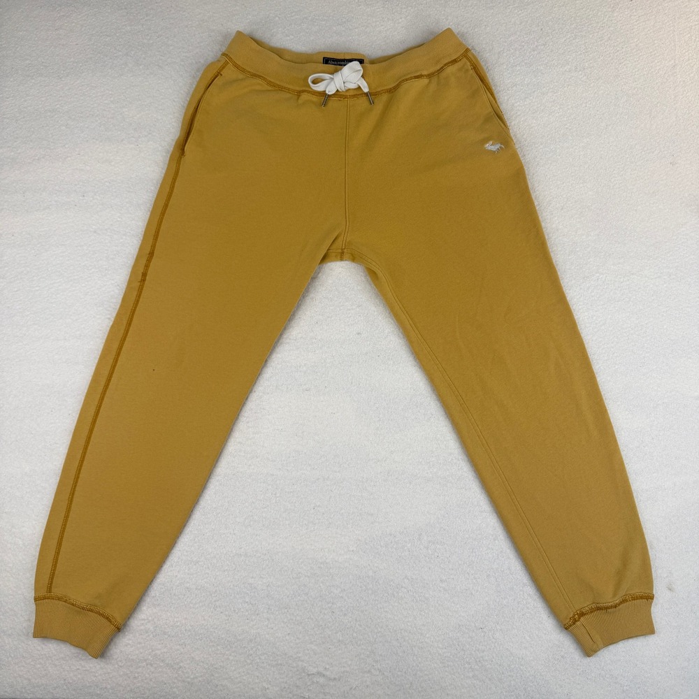 Abercrombie & Fitch Womens Slim Joggers Mustard Yellow Size L Moose Sweatpants